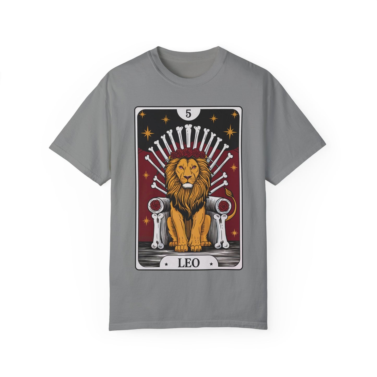 Leo Royalty Tarot Tee - Fierce Lion Zodiac Graphic T-Shirt