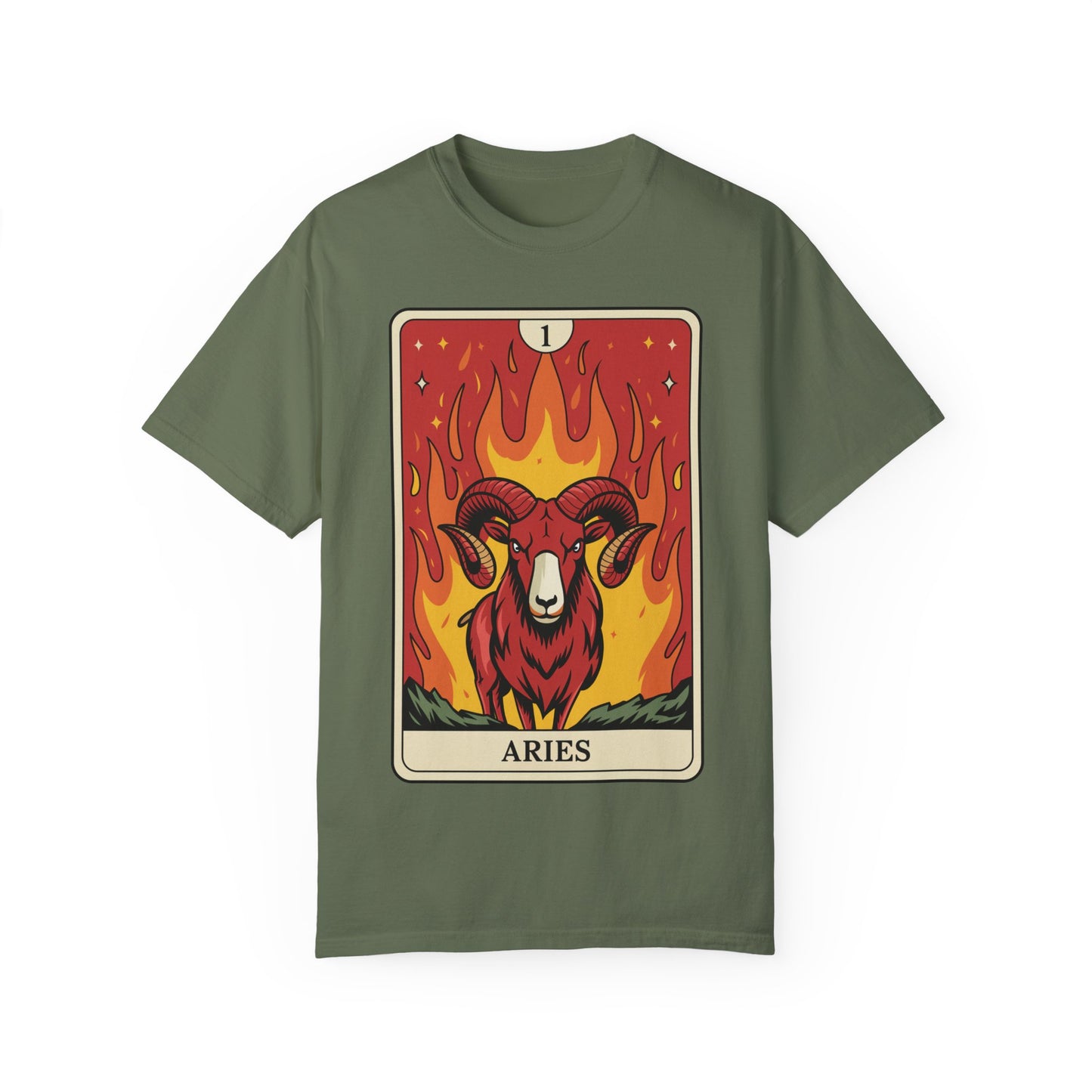 Aries Energy Tarot Tee - Bold Ram Zodiac Graphic T-Shirt