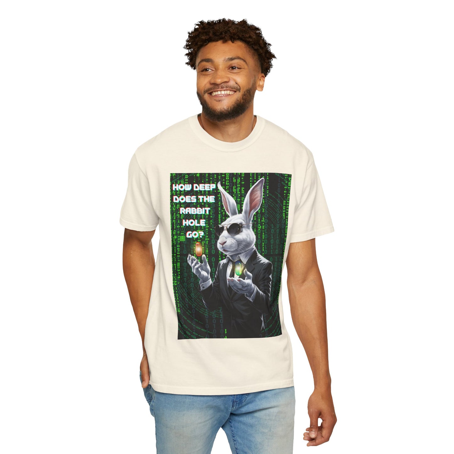 Rabbit Hole Tee - Wonderland Meets The Matrix Graphic T-Shirt