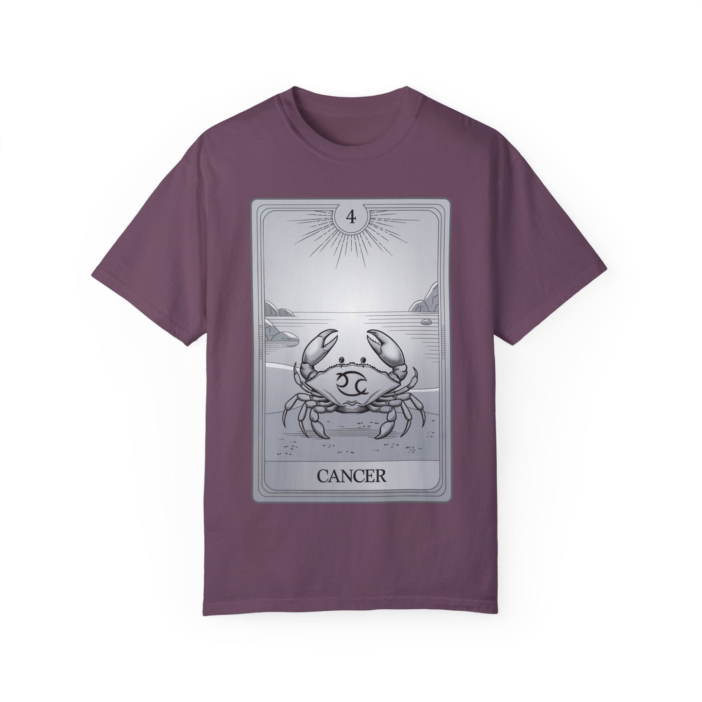 Cancerian Waves Tarot Tee - Mystical Crab Zodiac Graphic T-Shirt