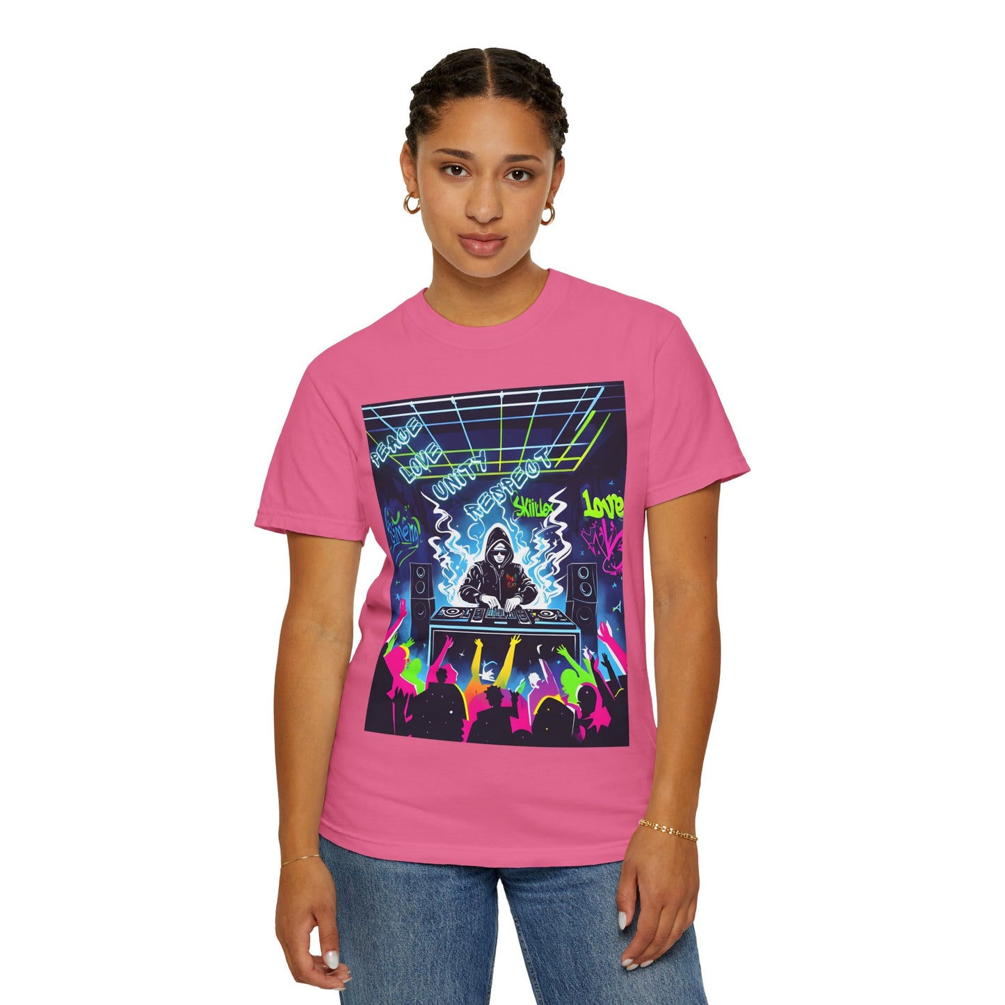 PLUR DJ Vibes Tee - Peace Love Unity Respect Rave Graphic T-Shirt