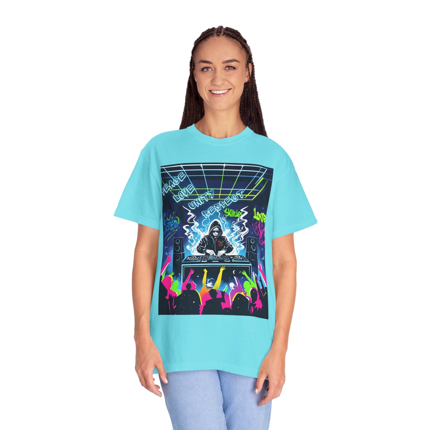 PLUR DJ Vibes Tee - Peace Love Unity Respect Rave Graphic T-Shirt