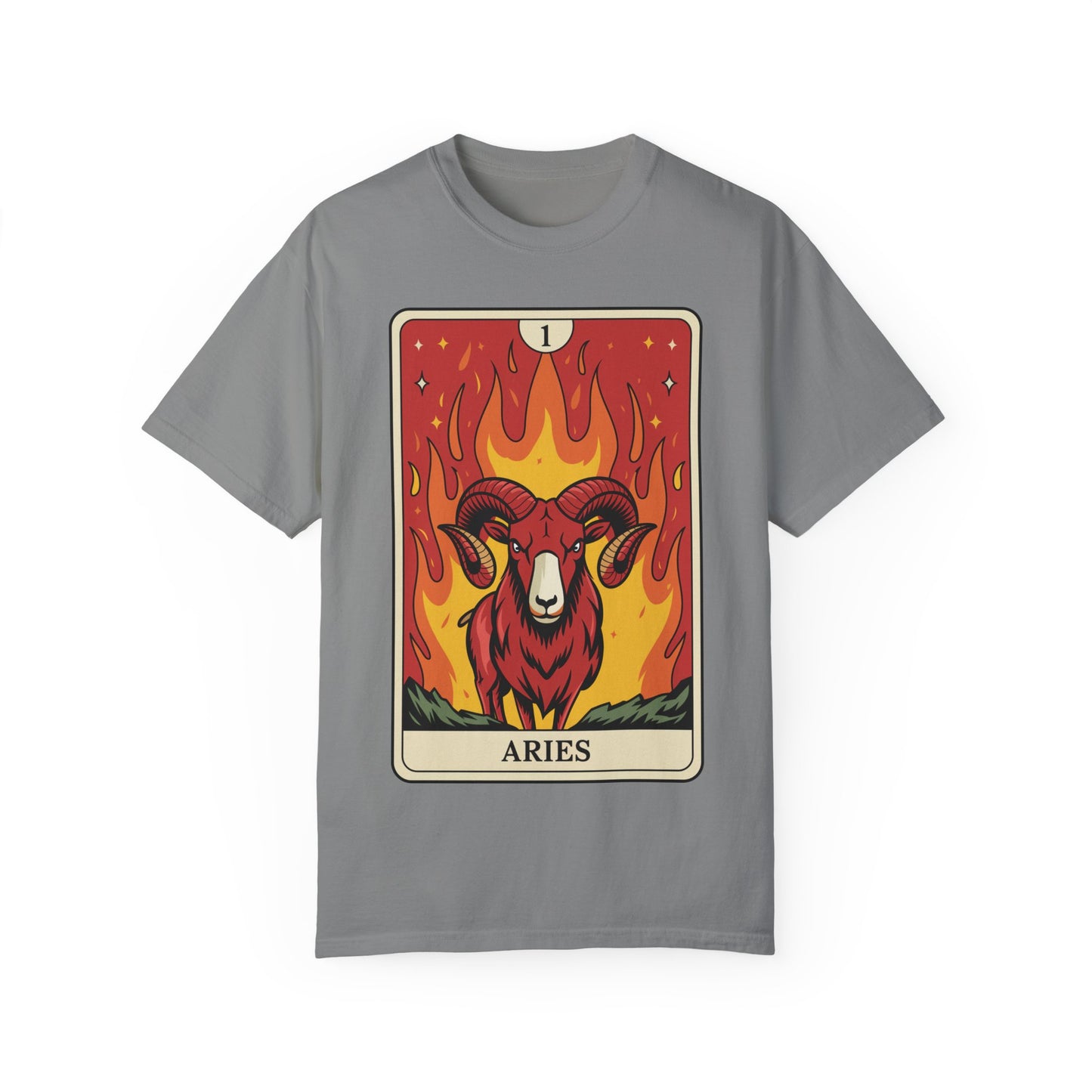 Aries Energy Tarot Tee - Bold Ram Zodiac Graphic T-Shirt