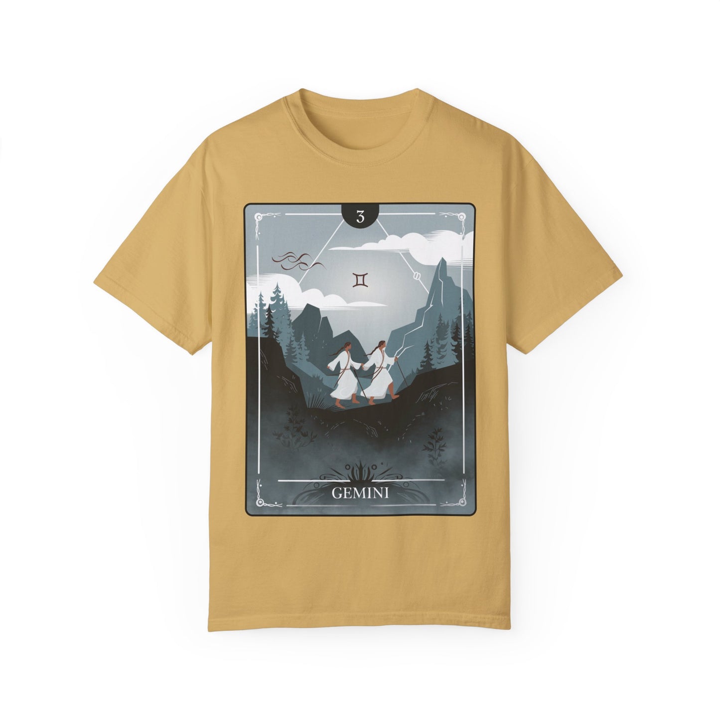 Gemini Zodiac Tarot T-Shirt – Duality in Motion