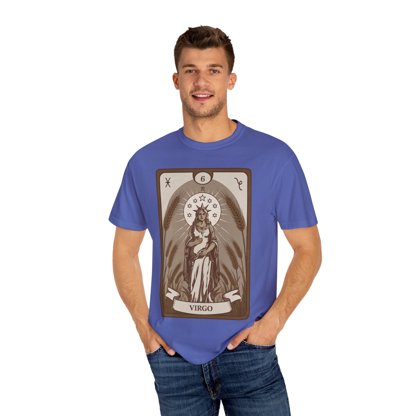 Virgo Grace Tarot Tee - Earthy Maiden Zodiac Graphic T-Shirt