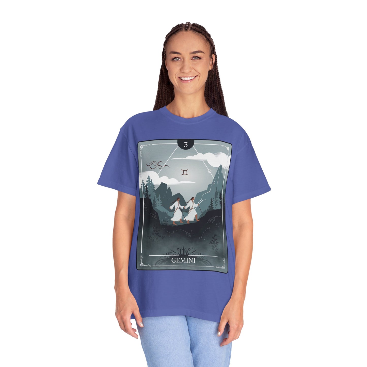 Gemini Zodiac Tarot T-Shirt – Duality in Motion